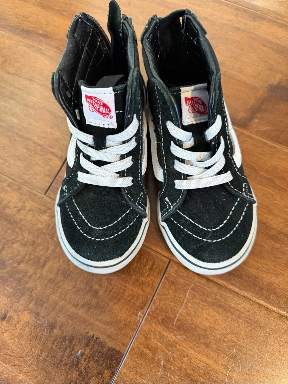 Vans Sk8-Hi Zip Black & White Toddler Sneakers | Size 7.5